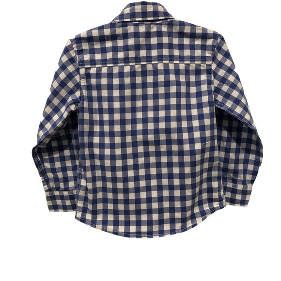 Carter's Boy Toddler Plaid Button Down Shirt Blue White Size 4T - Picture 2 of 11
